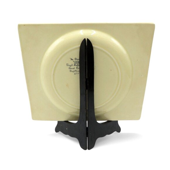 THE BIARRITZ Red Green Leaf Border Plate Royal Staffordshire England Vintage - Picture 9 of 11